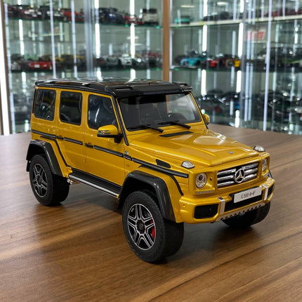 GT Spirit Mercedes Benz G500 4x4 Gold 1/18 Black/Yellow Resin Model - detailed collector display model