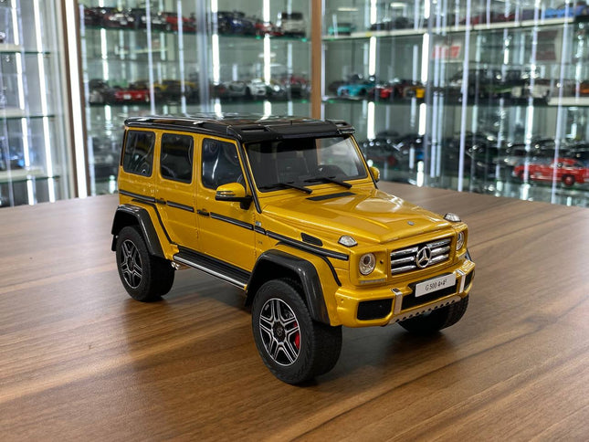 GT Spirit Mercedes Benz G500 4x4 Gold 1/18 Black/Yellow Resin Model - detailed collector display model