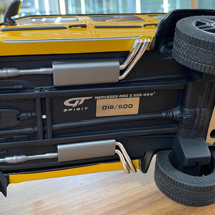 GT Spirit Mercedes Benz G500 4x4 Gold 1/18 Black/Yellow Resin Model - detailed die-cast style model