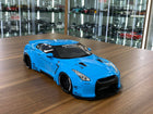 GT Spirit Nissan GT-R R35 Library Walk 1:18 Baby Blue Resin Model Car Limited Edition - detailed collector display model