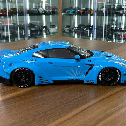 GT Spirit Nissan GT-R R35 Library Walk 1:18 Baby Blue Resin Model Car Limited Edition - collectible scale model car