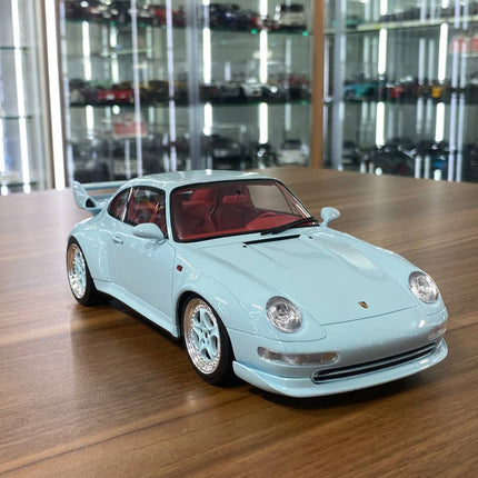 GT Spirit Porsche 911 993 GT 1996 1:18 Light Blue Resin Model - detailed collector display model