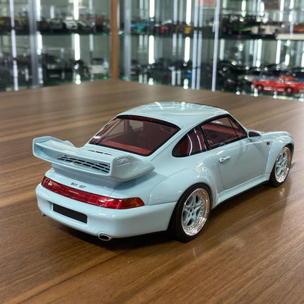 GT Spirit Porsche 911 993 GT 1996 1:18 Light Blue Resin Model - fine detailed model replica