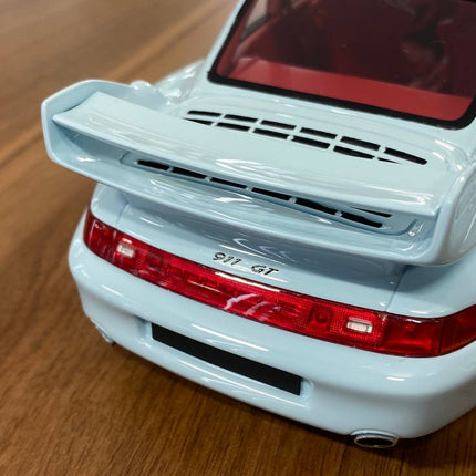 GT Spirit Porsche 911 993 GT 1996 1:18 Light Blue Resin Model - collector edition scale model