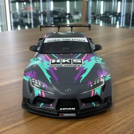 GT Spirit Toyota GR Supra A90 Tuned By HKS 1:18 Resin Model HKS Livery - studio product photo of the scale model