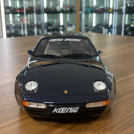 GT Spirit Porsche Koenig Specials 928 S Coupe 1981 1:18 Midnight Blue Resin Model - studio product photo of the scale model