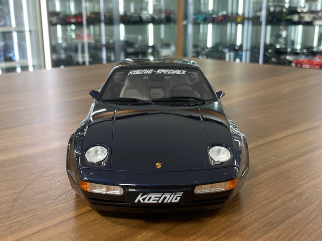 GT Spirit Porsche Koenig Specials 928 S Coupe 1981 1:18 Midnight Blue Resin Model - studio product photo of the scale model