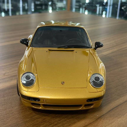 GT Spirit 1:18 Porsche 911 (993) Turbo S 2018 Project Gold Resin Model - studio product photo of the scale model