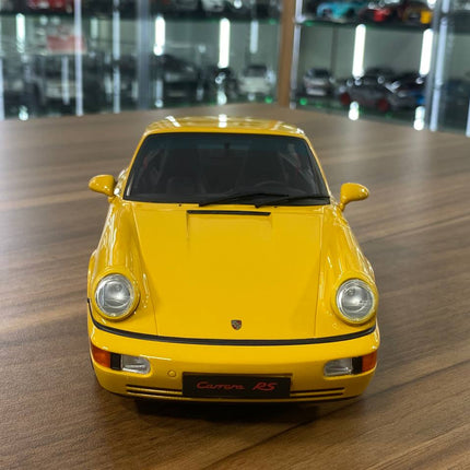 1/18 Resin GT Spirit PORSCHE 911 (964) Carrera RS America 1993 Yellow Limited 999 pcs - studio product photo of the scale mod