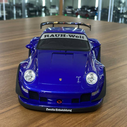 1/18 Resin GT Spirit Porsche 911 (993) RWB Tsubaki 2019 Blue Limited 1400 Pcs - studio product photo of the scale model