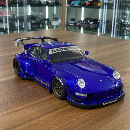 1/18 Resin GT Spirit Porsche 911 (993) RWB Tsubaki 2019 Blue Limited 1400 Pcs - detailed collector display model