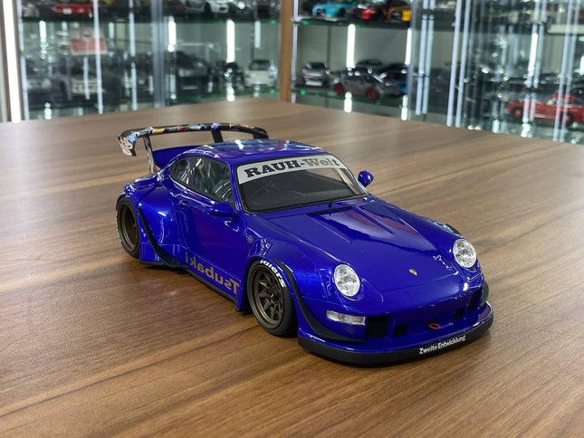 1/18 Resin GT Spirit Porsche 911 (993) RWB Tsubaki 2019 Blue Limited 1400 Pcs - detailed collector display model