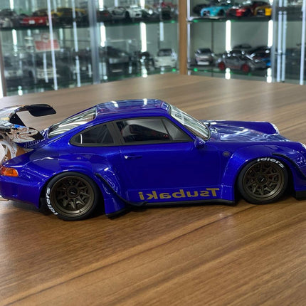 1/18 Resin GT Spirit Porsche 911 (993) RWB Tsubaki 2019 Blue Limited 1400 Pcs - collectible scale model car