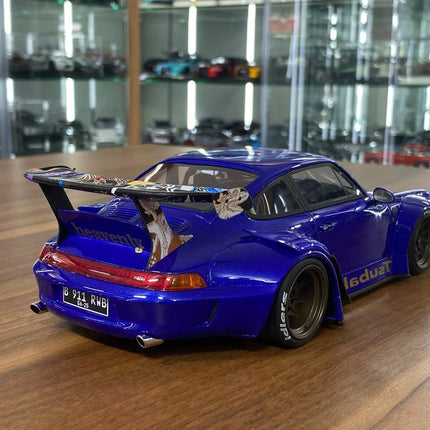 1/18 Resin GT Spirit Porsche 911 (993) RWB Tsubaki 2019 Blue Limited 1400 Pcs - fine detailed model replica