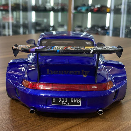 1/18 Resin GT Spirit Porsche 911 (993) RWB Tsubaki 2019 Blue Limited 1400 Pcs - premium collector scale model