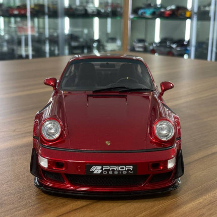 GT Spirit Porsche 911 964 Prior Design Widebody 1:18 Resin Model Car Red Metallic - studio product photo of the scale model