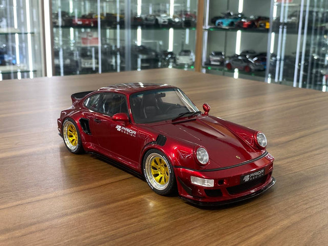 GT Spirit Porsche 911 964 Prior Design Widebody 1:18 Resin Model Car Red Metallic - detailed collector display model