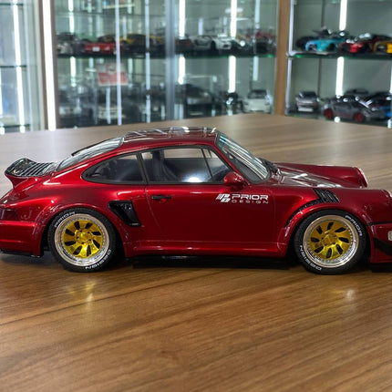 GT Spirit Porsche 911 964 Prior Design Widebody 1:18 Resin Model Car Red Metallic - collectible scale model car