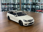GT Spirit 1:18 Mercedes Benz C63 AMG T-Model 2011 White Resin Model - detailed collector display model