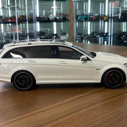 GT Spirit 1:18 Mercedes Benz C63 AMG T-Model 2011 White Resin Model - fine detailed model replica