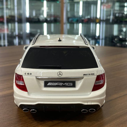 GT Spirit 1:18 Mercedes Benz C63 AMG T-Model 2011 White Resin Model - premium collector scale model