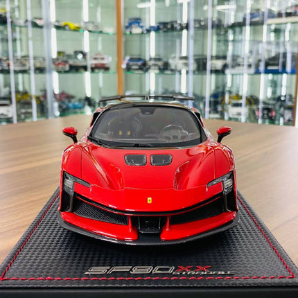 MR Collection Ferrari SF90 XX Stradale 1:18 Rosso Corsa Resin Model Car - studio product photo of the scale model
