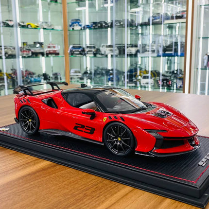 MR Collection Ferrari SF90 XX Stradale 1:18 Rosso Corsa Resin Model Car - detailed collector display model