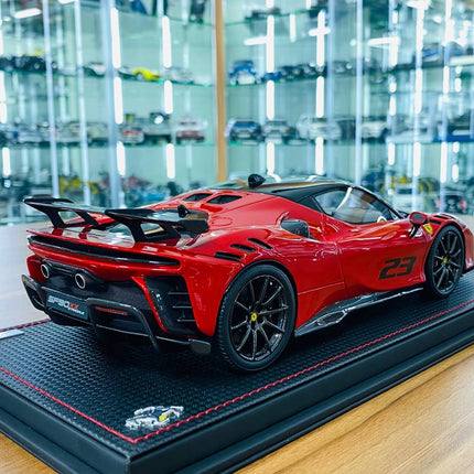 MR Collection Ferrari SF90 XX Stradale 1:18 Rosso Corsa Resin Model Car - fine detailed model replica