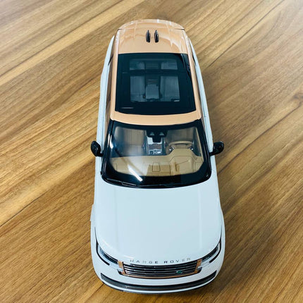 LCD Model Land Rover Range Rover 2022 - White with Gold Roof 1:18 Diecast Model Car - detailed die-cast style model