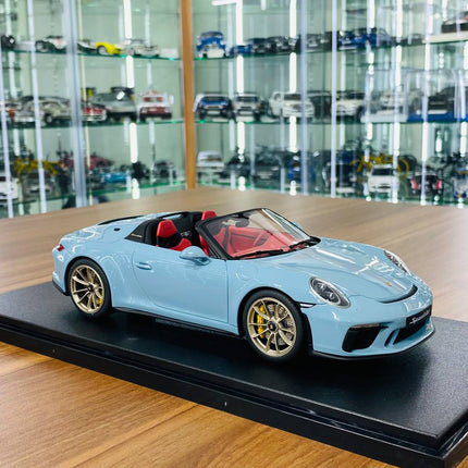 GT Spirit 1/18 Porsche 911 Speedster 2019 Meissen Blue Resin Model - detailed collector display model