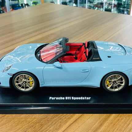 GT Spirit 1/18 Porsche 911 Speedster 2019 Meissen Blue Resin Model - detailed die-cast style model