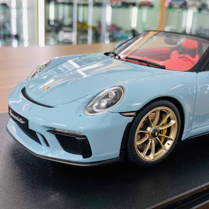GT Spirit 1/18 Porsche 911 Speedster 2019 Meissen Blue Resin Model - scale model collectible piece