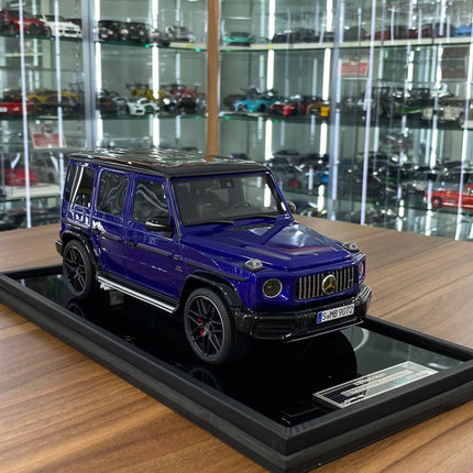 Motor Helix 1/18 Mercedes-Benz AMG G63 2019 Metallic Blue Diecast Car - detailed collector display model