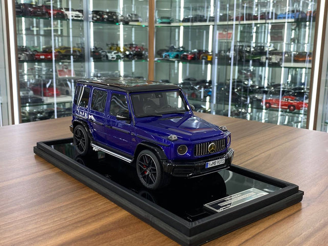 Motor Helix 1/18 Mercedes-Benz AMG G63 2019 Metallic Blue Diecast Car - detailed collector display model