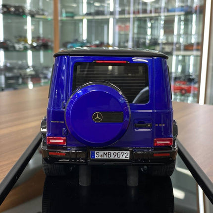 Motor Helix 1/18 Mercedes-Benz AMG G63 2019 Metallic Blue Diecast Car - premium collector scale model