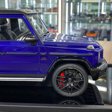 Motor Helix 1/18 Mercedes-Benz AMG G63 2019 Metallic Blue Diecast Car - collector edition scale model