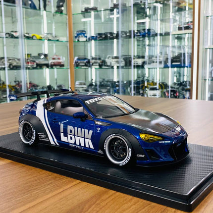 Ignition Model 1/18 Toyota GT86 LBWK Blue Resin Model - detailed collector display model