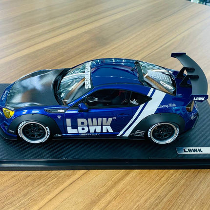 Ignition Model 1/18 Toyota GT86 LBWK Blue Resin Model - scale model for display