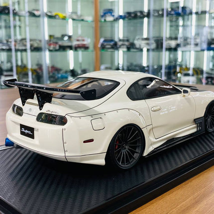 Ignition Model Toyota Supra MK4 1/18 Resin Scale Model White/Black - fine detailed model replica