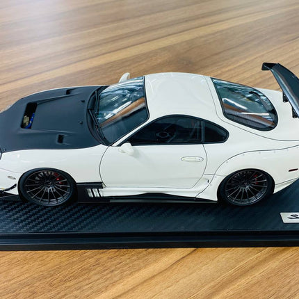 Ignition Model Toyota Supra MK4 1/18 Resin Scale Model White/Black - scale model for display