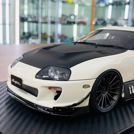 Ignition Model Toyota Supra MK4 1/18 Resin Scale Model White/Black - detailed die-cast style model