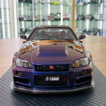 Ignition Model Nissan Skyline GT-R R34 Z-Tune 1/18 Resin Violet - studio product photo of the scale model