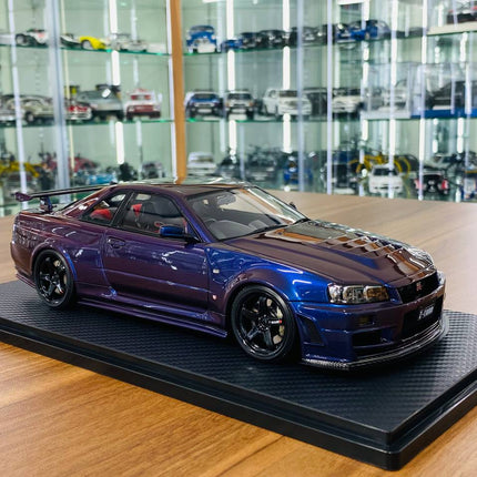 Ignition Model Nissan Skyline GT-R R34 Z-Tune 1/18 Resin Violet - detailed collector display model