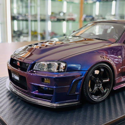 Ignition Model Nissan Skyline GT-R R34 Z-Tune 1/18 Resin Violet - detailed die-cast style model