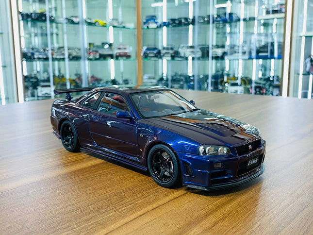 AutoArt Nissan GT-R R34 Z-Tune Midnight Purple 1:18 Diecast Model Car - detailed collector display model