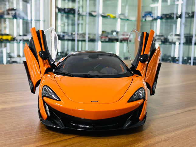 AutoArt McLaren 600LT Orange 1:18 Diecast Model Car - studio product photo of the scale model