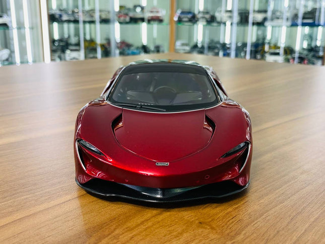 AutoArt McLaren Speedtail 2019 Red 1:18 Diecast Model Car - studio product photo of the scale model