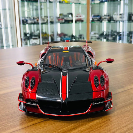 LCD Model Pagani Huayra BC Roadster Red/Black 1:18 Diecast Model Car - studio product photo of the scale model
