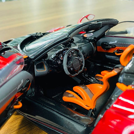 LCD Model Pagani Huayra BC Roadster Red/Black 1:18 Diecast Model Car - showroom-quality model replica
