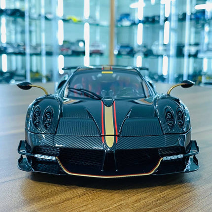 LCD Model Pagani Huayra BC Roadster Grey 1:18 Diecast Model Car - studio product photo of the scale model